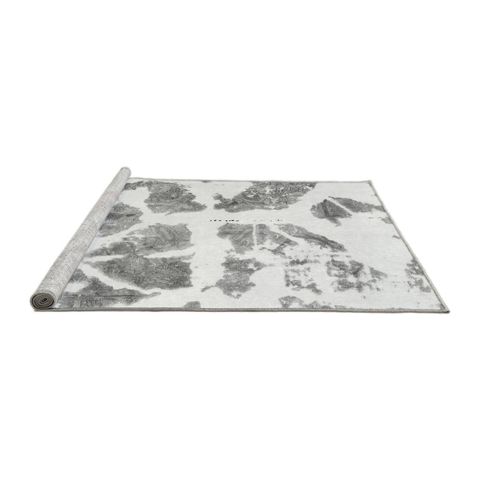 Sideview of Machine Washable Abstract Gray Modern Rug, wshabs1167gry