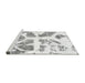 Sideview of Machine Washable Abstract Gray Modern Rug, wshabs1167gry