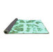 Sideview of Abstract Turquoise Modern Rug, abs1167turq