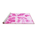 Sideview of Machine Washable Abstract Pink Modern Rug, wshabs1167pnk
