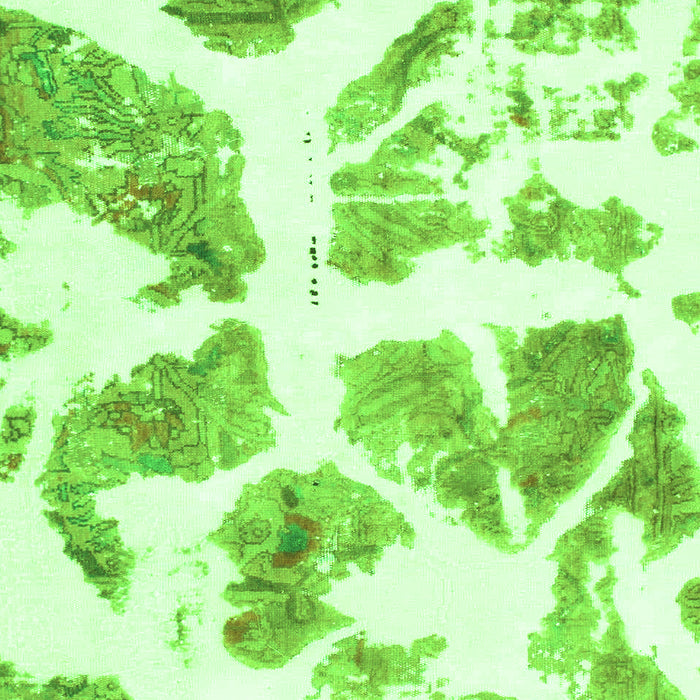 Machine Washable Abstract Green Modern Area Rugs, wshabs1167grn