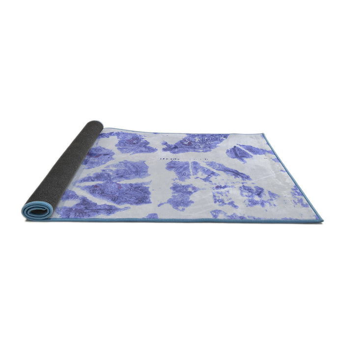 Sideview of Abstract Blue Modern Rug, abs1167blu