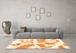 Machine Washable Abstract Orange Modern Area Rugs in a Living Room, wshabs1167org