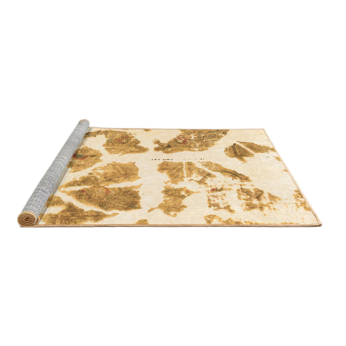 Sideview of Machine Washable Abstract Brown Modern Rug, wshabs1167brn