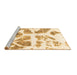 Sideview of Machine Washable Abstract Brown Modern Rug, wshabs1167brn