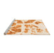 Sideview of Machine Washable Abstract Orange Modern Area Rugs, wshabs1167org