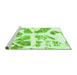 Sideview of Machine Washable Abstract Green Modern Area Rugs, wshabs1167grn