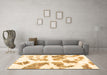 Machine Washable Abstract Brown Modern Rug in a Living Room,, wshabs1167brn