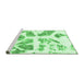 Sideview of Machine Washable Abstract Emerald Green Modern Area Rugs, wshabs1167emgrn