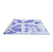 Sideview of Machine Washable Abstract Blue Modern Rug, wshabs1167blu