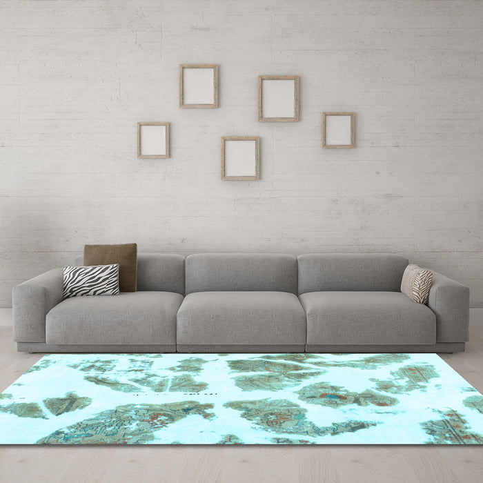 Machine Washable Abstract Light Blue Modern Rug in a Living Room, wshabs1167lblu