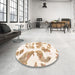 Abstract Brown Sand Brown Modern Rug in a Kitchen, abs1167