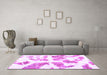 Machine Washable Abstract Purple Modern Area Rugs in a Living Room, wshabs1167pur