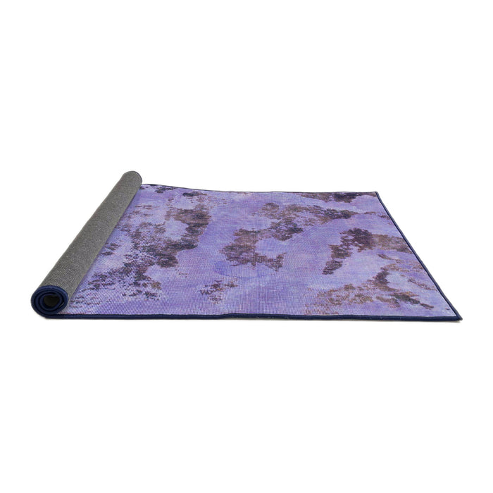 Sideview of Abstract Bright Lilac Purple Modern Rug, abs1168