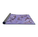 Sideview of Abstract Bright Lilac Purple Modern Rug, abs1168