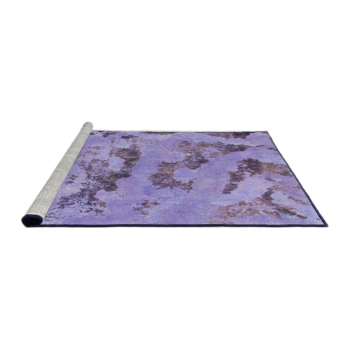 Sideview of Machine Washable Abstract Bright Lilac Purple Rug, wshabs1168