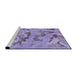 Sideview of Machine Washable Abstract Bright Lilac Purple Rug, wshabs1168