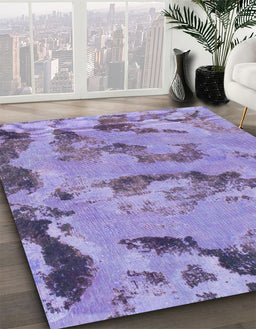 Machine Washable Abstract Bright Lilac Purple Rug in a Family Room, wshabs1168