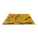 Sideview of Machine Washable Abstract Yellow Modern Rug, wshabs1168yw