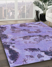 Abstract Bright Lilac Purple Modern Rug, abs1168