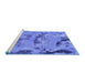 Sideview of Machine Washable Abstract Blue Modern Rug, wshabs1168blu