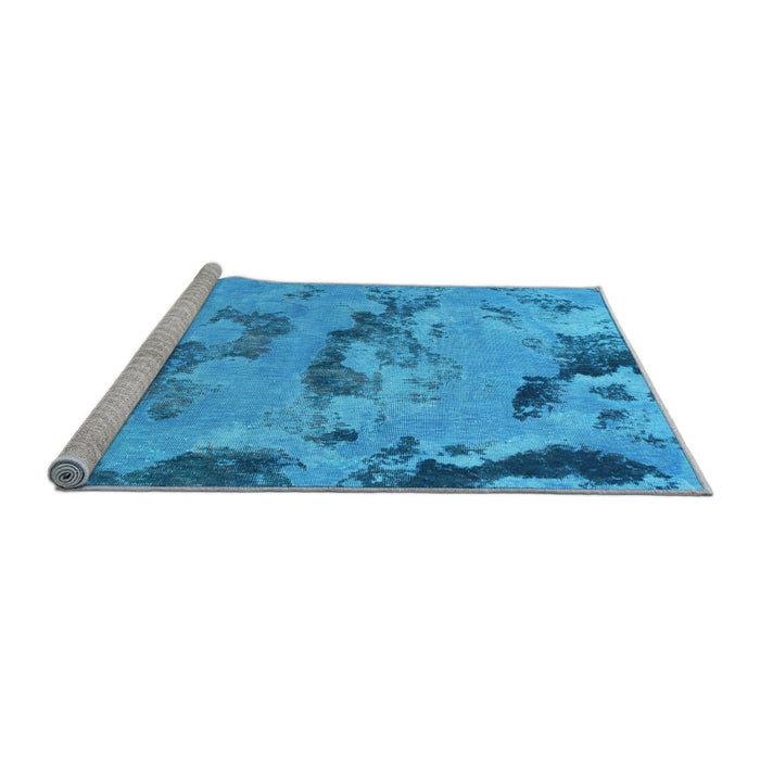 Sideview of Machine Washable Abstract Light Blue Modern Rug, wshabs1168lblu