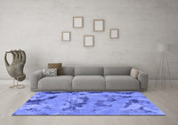 Machine Washable Abstract Blue Modern Rug, wshabs1168blu