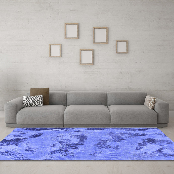 Machine Washable Abstract Blue Modern Rug in a Living Room, wshabs1168blu