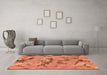 Machine Washable Abstract Orange Modern Area Rugs in a Living Room, wshabs1168org