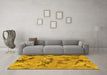 Machine Washable Abstract Yellow Modern Rug in a Living Room, wshabs1168yw