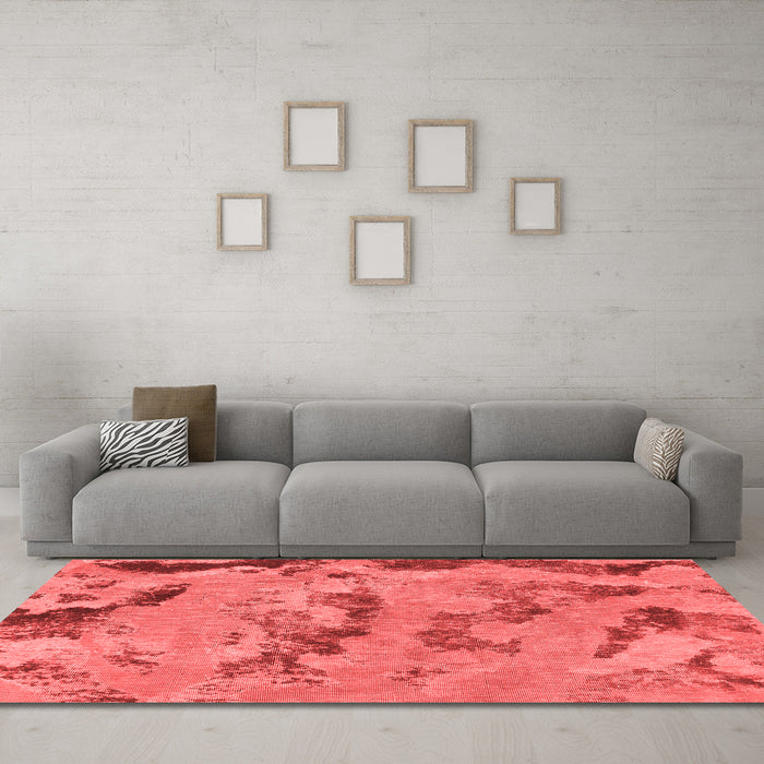 Modern Red Washable Rugs