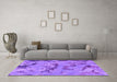 Machine Washable Abstract Purple Modern Area Rugs in a Living Room, wshabs1168pur