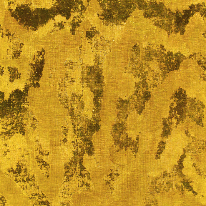 Square Machine Washable Abstract Yellow Modern Rug, wshabs1168yw