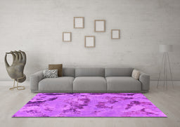 Machine Washable Abstract Pink Modern Rug in a Living Room, wshabs1168pnk
