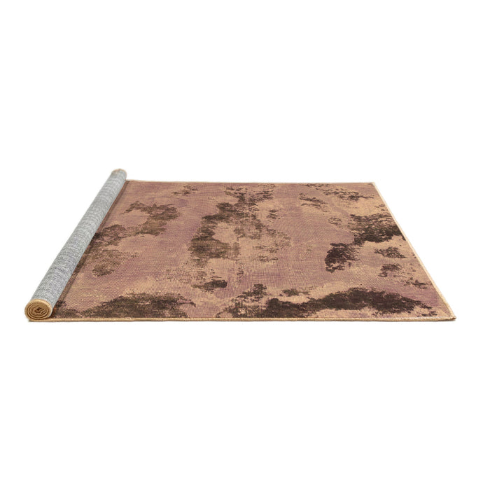 Sideview of Machine Washable Abstract Brown Modern Rug, wshabs1168brn