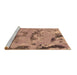 Sideview of Machine Washable Abstract Brown Modern Rug, wshabs1168brn