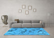 Machine Washable Abstract Light Blue Modern Rug in a Living Room, wshabs1168lblu