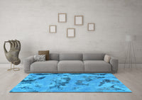 Machine Washable Abstract Light Blue Modern Rug, wshabs1168lblu