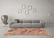 Machine Washable Abstract Brown Modern Rug in a Living Room,, wshabs1168brn