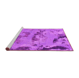 Sideview of Machine Washable Abstract Pink Modern Rug, wshabs1168pnk
