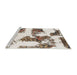 Sideview of Machine Washable Abstract Brown Rug, wshabs1169