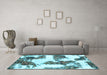 Machine Washable Abstract Light Blue Modern Rug in a Living Room, wshabs1169lblu