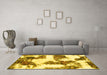 Machine Washable Abstract Yellow Modern Rug in a Living Room, wshabs1169yw