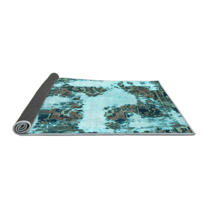 Sideview of Abstract Light Blue Modern Rug, abs1169lblu