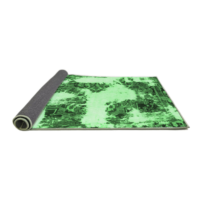 Sideview of Abstract Emerald Green Modern Rug, abs1169emgrn