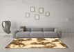 Machine Washable Abstract Brown Modern Rug in a Living Room,, wshabs1169brn