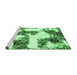 Sideview of Machine Washable Abstract Emerald Green Modern Area Rugs, wshabs1169emgrn