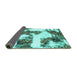 Sideview of Abstract Turquoise Modern Rug, abs1169turq