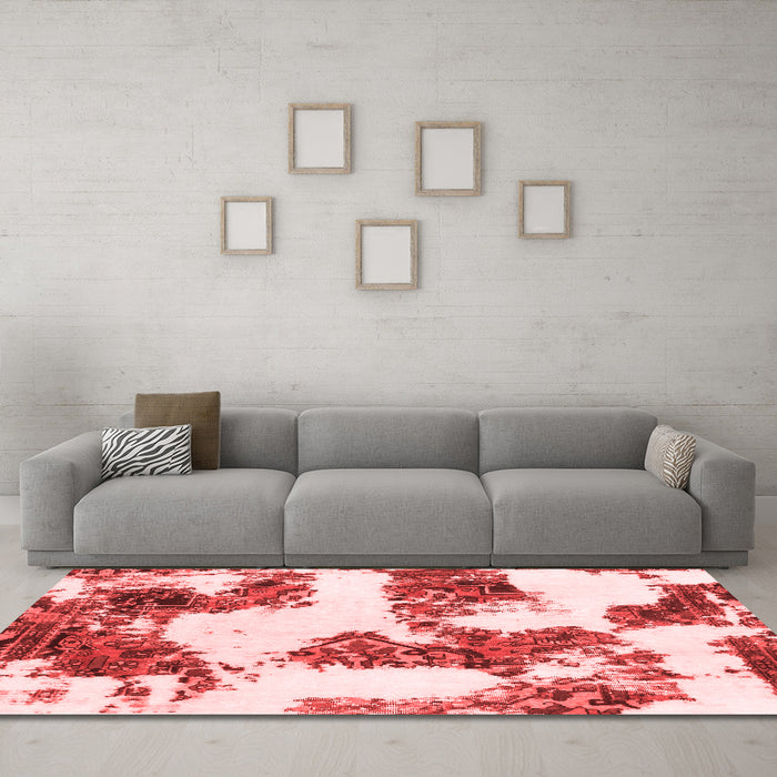 Modern Red Washable Rugs