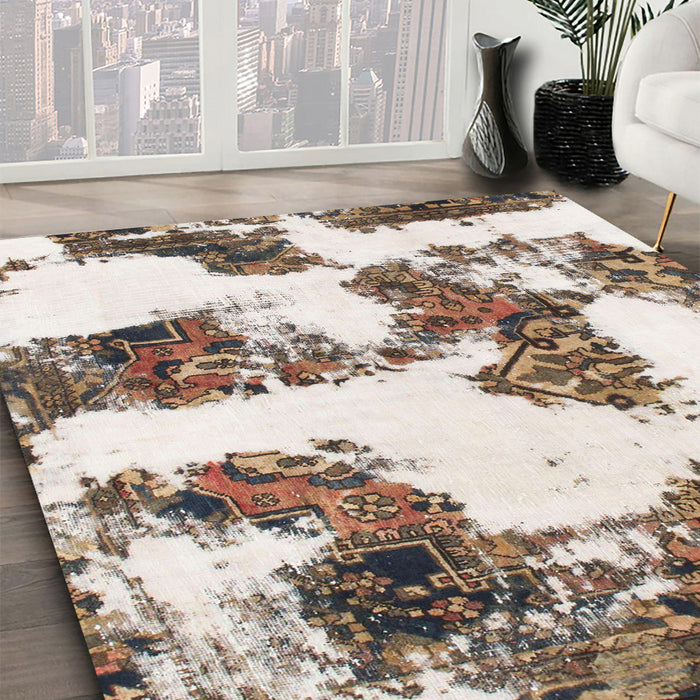 Machine Washable Abstract Brown Rug in a Family Room, wshabs1169